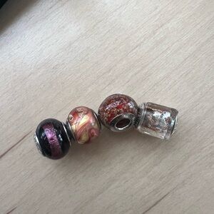 Set of Four Glass Beads for Bracelet